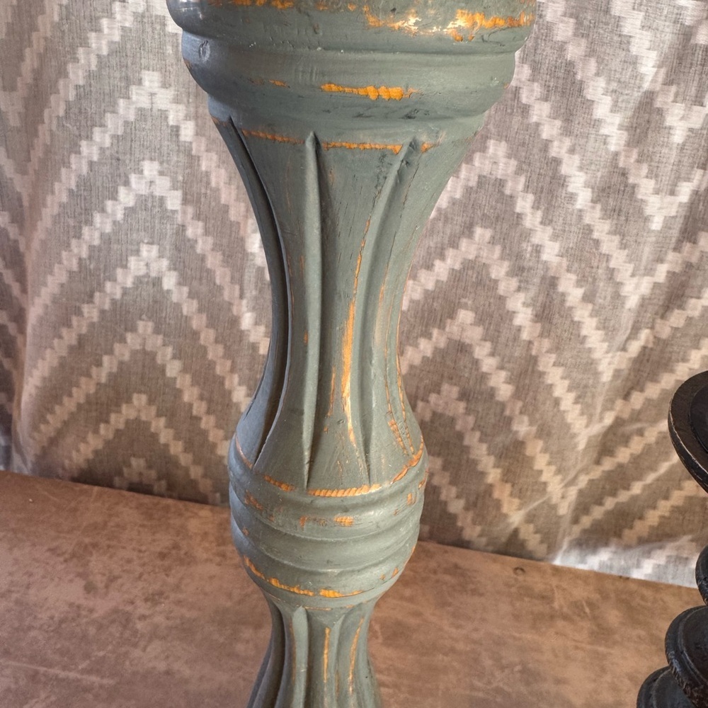 Decorative Blue Gray and Dark Grey Candle Holders Set - Home Accents - Picture 6 of 14